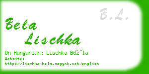 bela lischka business card